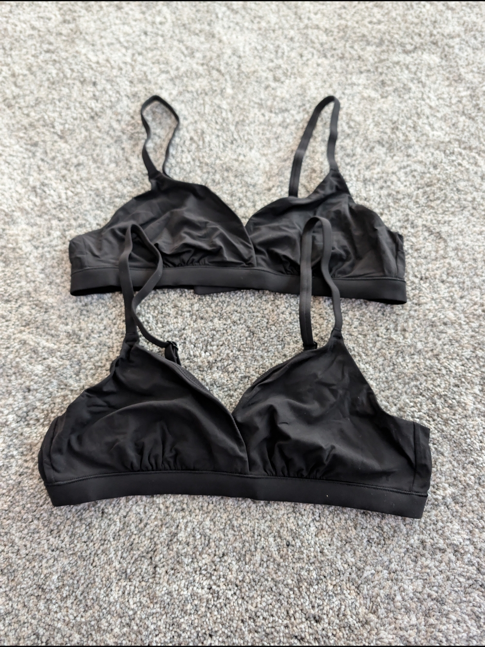 Quince NEW Second Skin Bralette  2-pack Medium Black